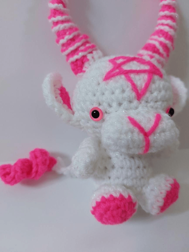 Pink And White Baphomet Goat 