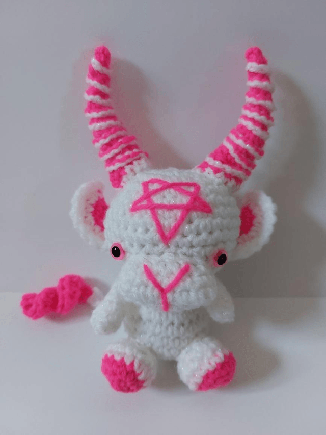 Pink And White Baphomet Goat 