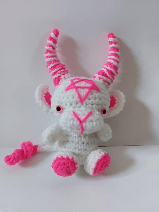 Pink And White Baphomet Goat 