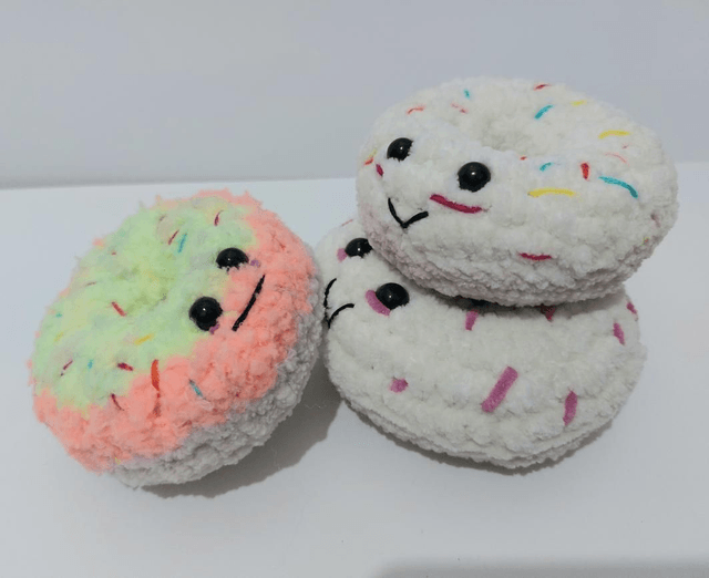 3x Donuts Fluffy And Kawaii Cute 