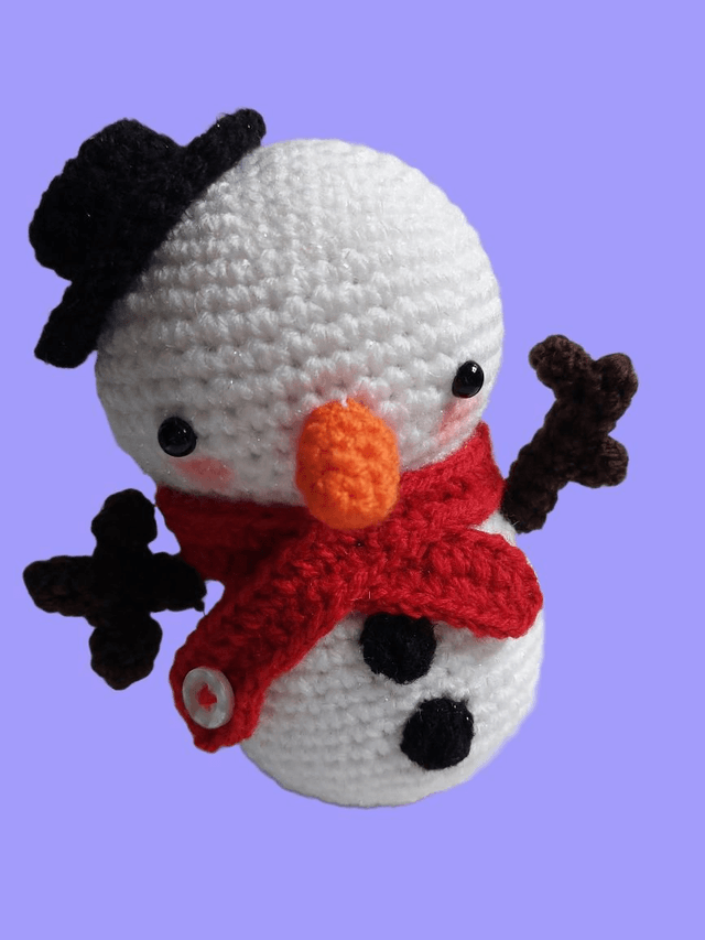 Snowman With Red Scarf 
