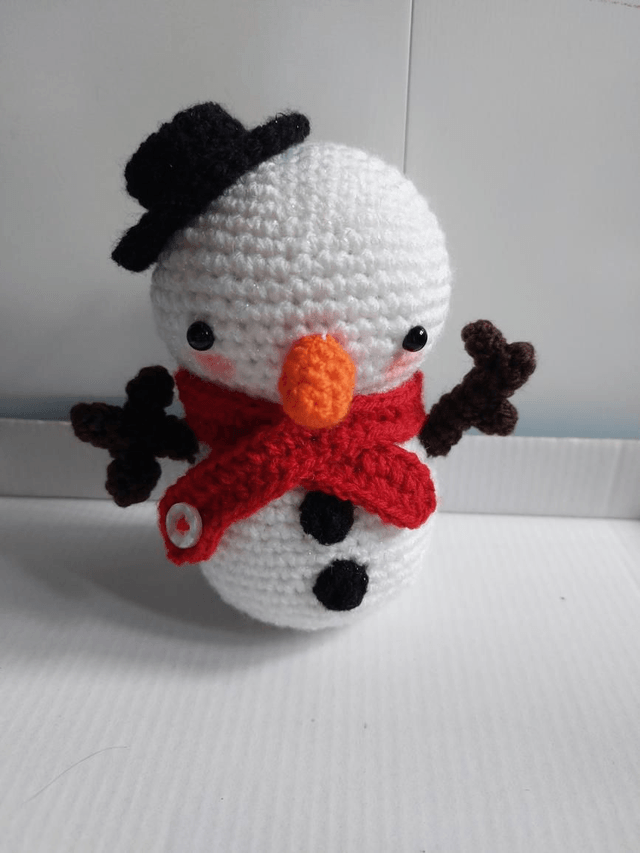 Snowman With Red Scarf 