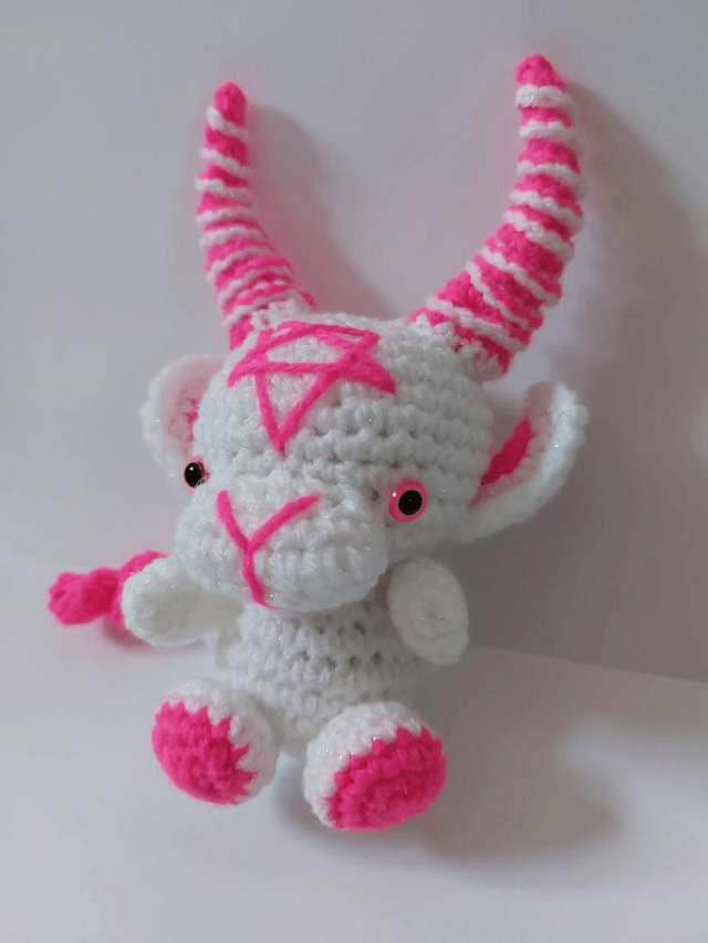 Pink And White Baphomet Goat 