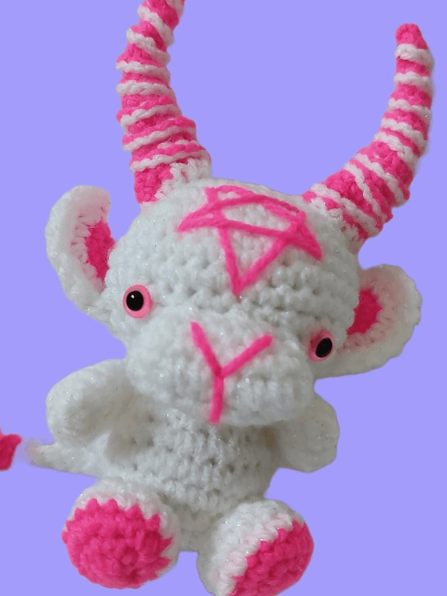 Pink And White Baphomet Goat 
